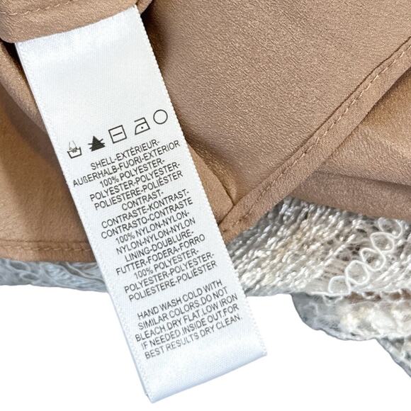 Dress the Population NEW Elisa Vine Embroidered Midi Dress White Nude Small - Picture 13 of 16